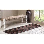 Rug Unique Loom Outdoor Modern Brown Runner 2' 2 x 6' 0