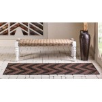 Rug Unique Loom Outdoor Modern Brown Runner 2' 2 x 6' 0