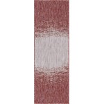 Rug Unique Loom Outdoor Modern Rust Red Runner 2' 0 x 6' 0