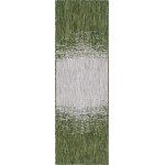 Rug Unique Loom Outdoor Modern Green Runner 2' 0 x 6' 0