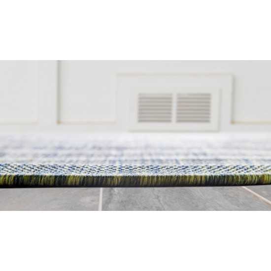 Rug Unique Loom Outdoor Modern Green Runner 2' 0 x 6' 0