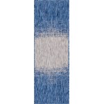 Rug Unique Loom Outdoor Modern Blue Runner 2' 0 x 6' 0