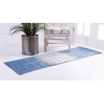 Rug Unique Loom Outdoor Modern Blue Runner 2' 0 x 6' 0