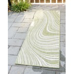 Rug Unique Loom Outdoor Modern Green Runner 2' 0 x 6' 0