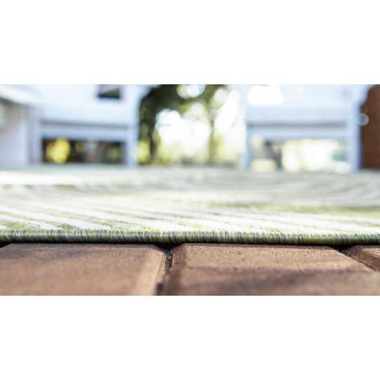 Rug Unique Loom Outdoor Modern Green Runner 2' 0 x 6' 0