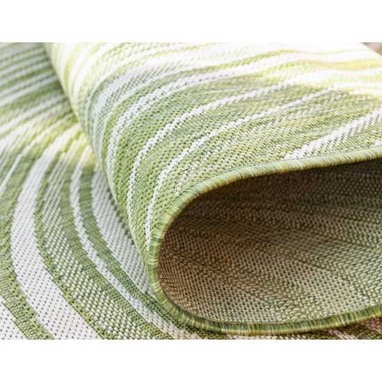 Rug Unique Loom Outdoor Modern Green Runner 2' 0 x 6' 0