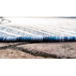 Rug Unique Loom Outdoor Modern Navy Blue Runner 2' 0 x 6' 0