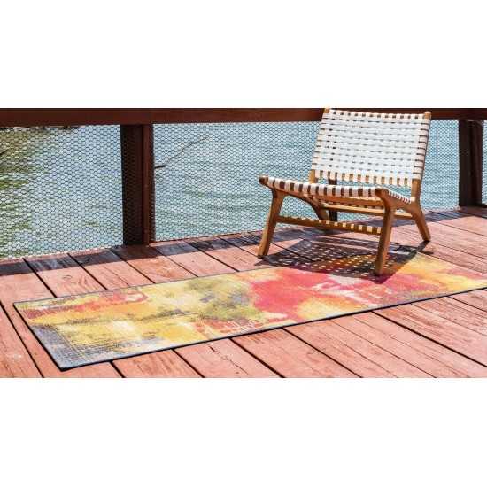 Rug Unique Loom Outdoor Modern Multi Runner 2' 0 x 6' 0