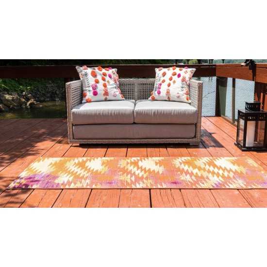 Rug Unique Loom Outdoor Modern Red Runner 2' 0 x 6' 0