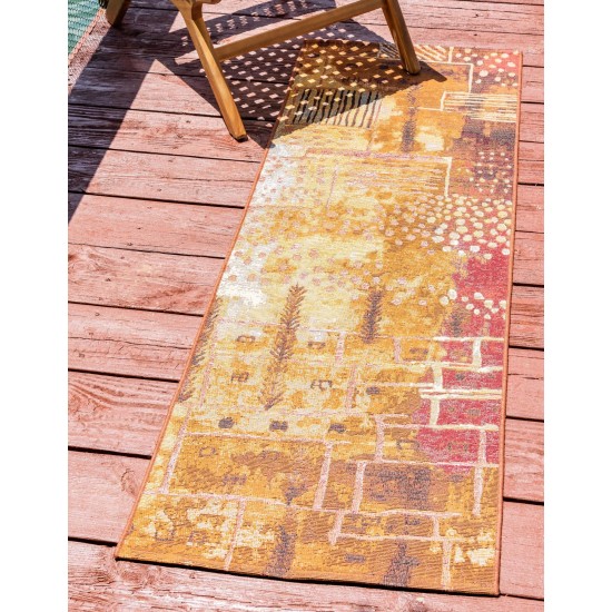 Rug Unique Loom Outdoor Modern Multi Runner 2' 0 x 6' 0