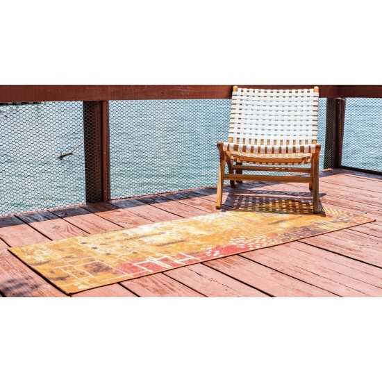 Rug Unique Loom Outdoor Modern Multi Runner 2' 0 x 6' 0