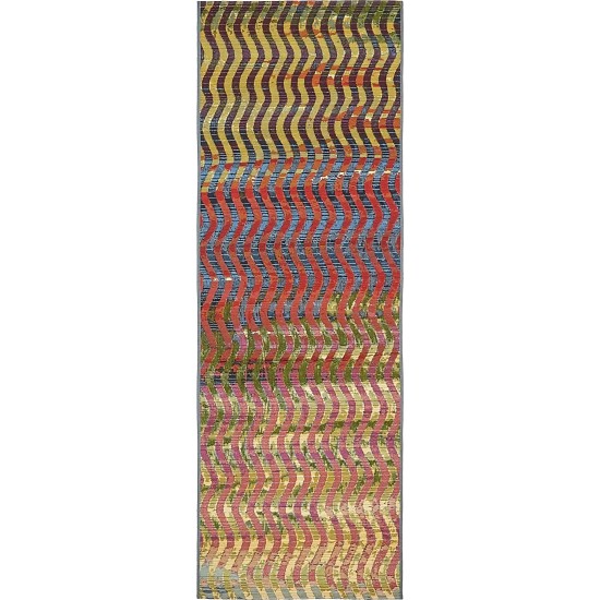 Rug Unique Loom Outdoor Modern Multi Runner 2' 0 x 6' 0