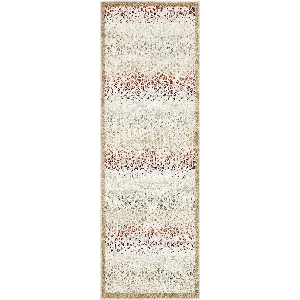 Rug Unique Loom Outdoor Modern Beige Runner 2' 0 x 6' 0