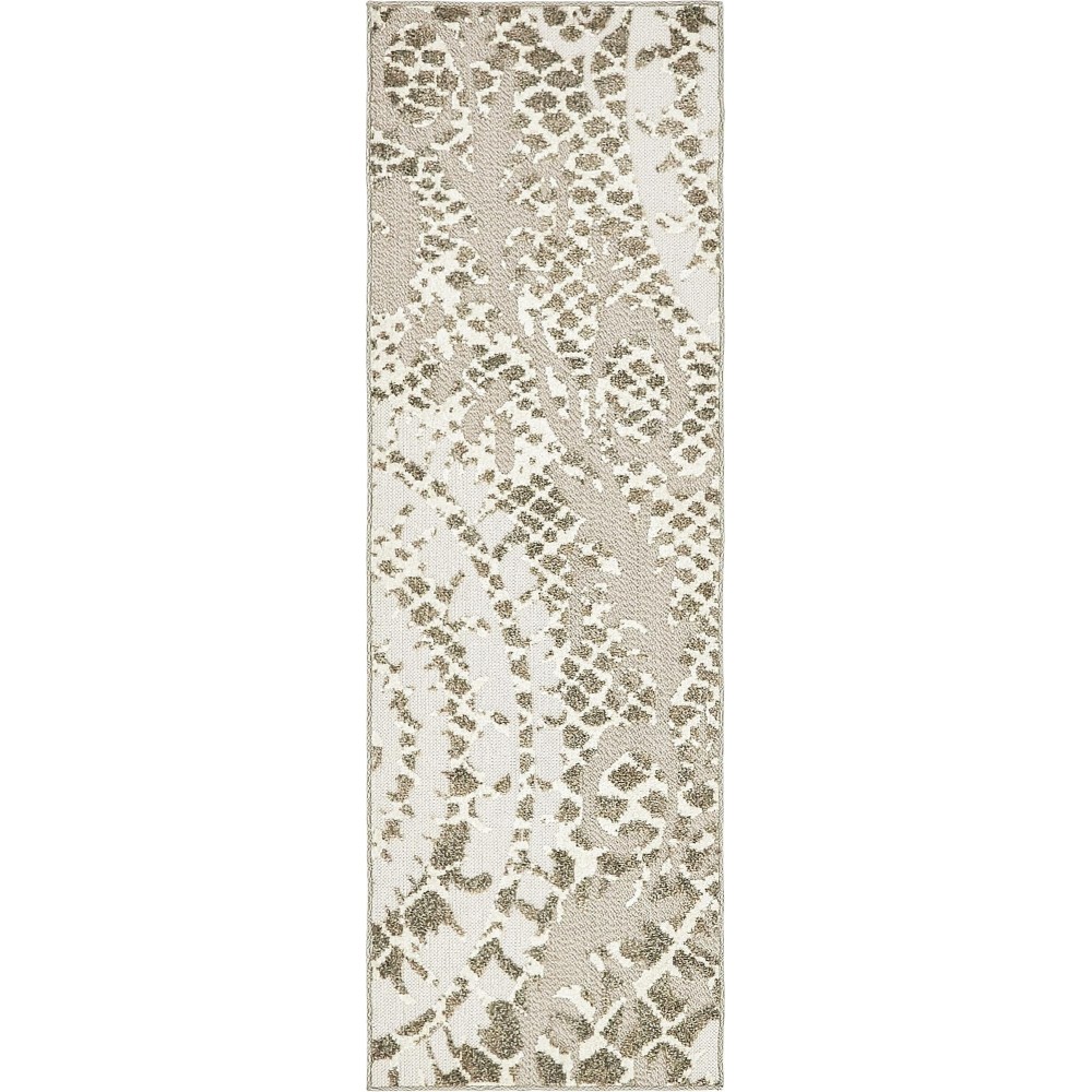 Rug Unique Loom Outdoor Modern Ivory Runner 2' 0 x 6' 0