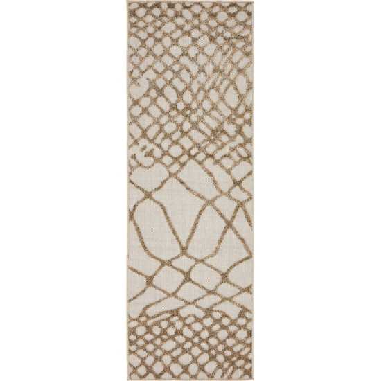 Rug Unique Loom Outdoor Modern Ivory Runner 2' 0 x 6' 0