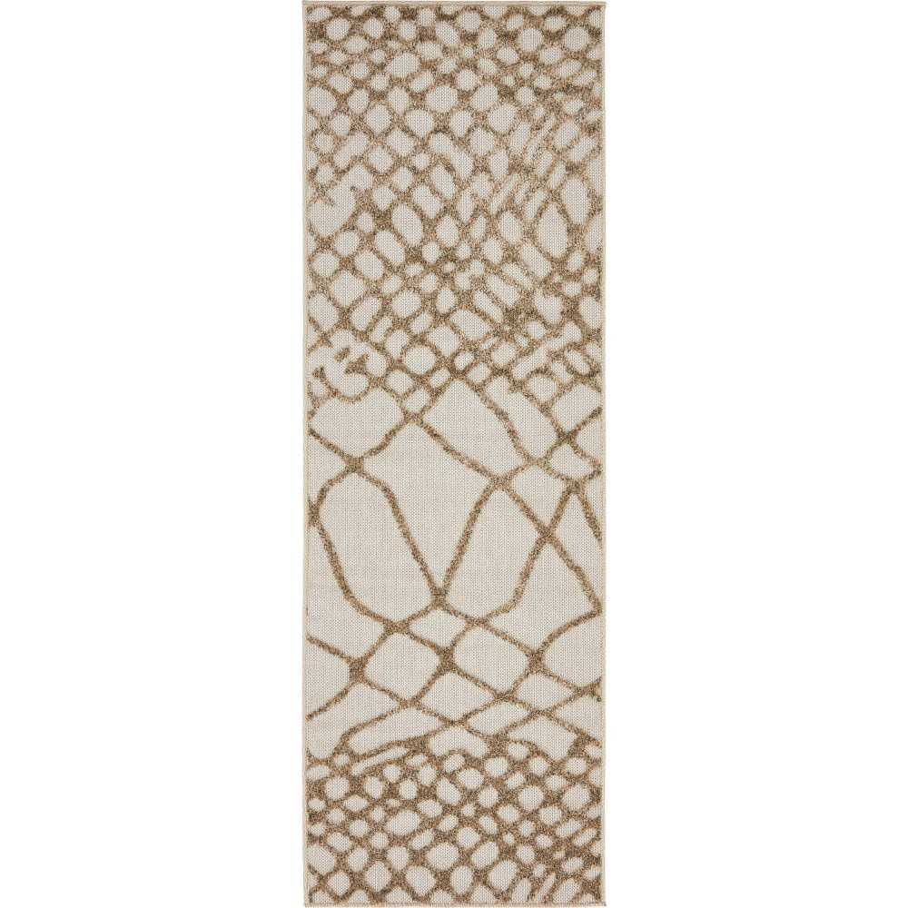 Rug Unique Loom Outdoor Modern Ivory Runner 2' 0 x 6' 0