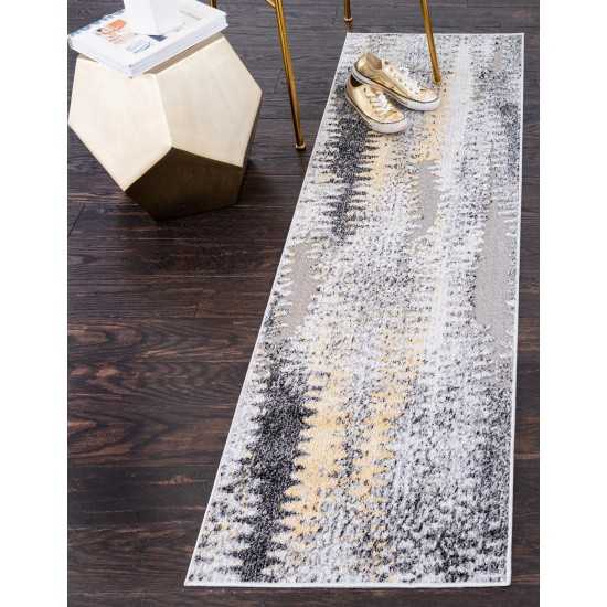 Rug Unique Loom Outdoor Modern Ivory Runner 2' 0 x 6' 0