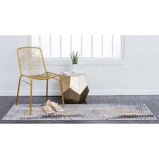 Rug Unique Loom Outdoor Modern Ivory Runner 2' 0 x 6' 0