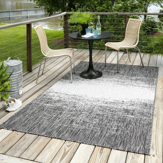 Rug Unique Loom Outdoor Modern Gray Rectangular 10' 0 x 14' 0