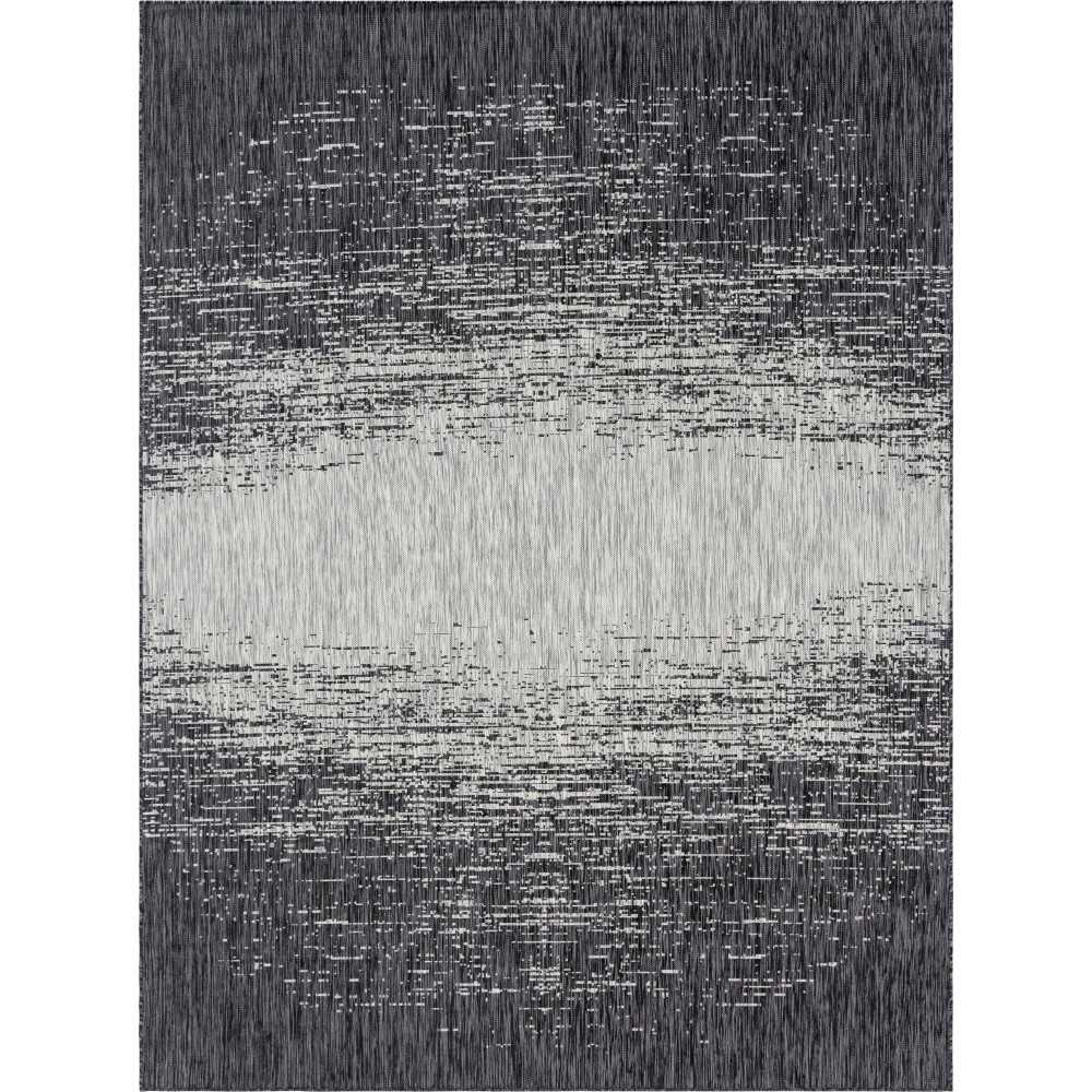 Rug Unique Loom Outdoor Modern Gray Rectangular 10' 0 x 13' 0