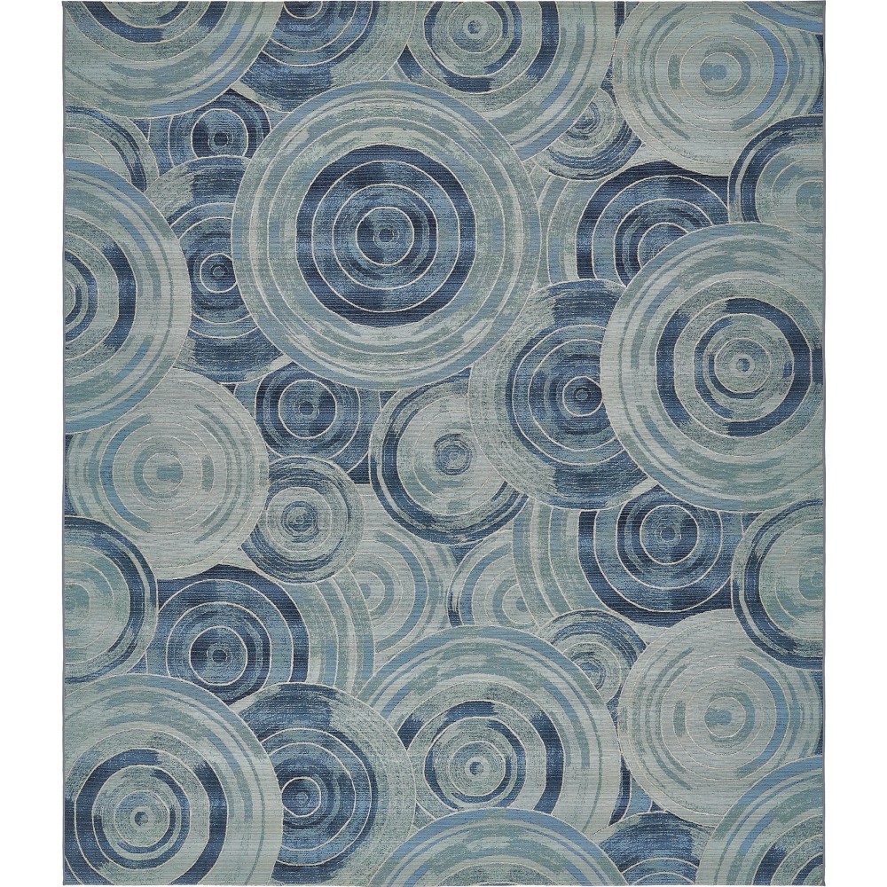 Rug Unique Loom Outdoor Modern Light Blue Rectangular 10' 0 x 12' 0