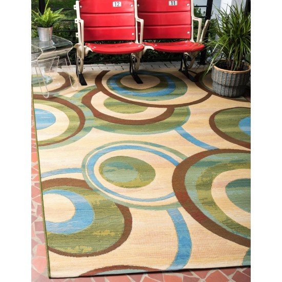 Rug Unique Loom Outdoor Modern Beige Rectangular 10' 0 x 12' 0