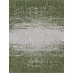 Rug Unique Loom Outdoor Modern Green Rectangular 9' 0 x 12' 0