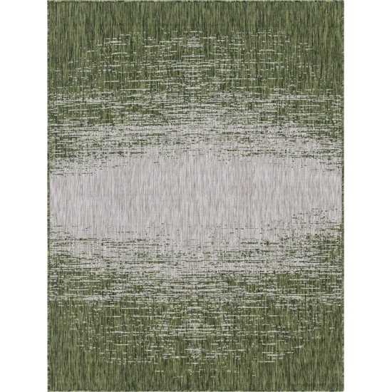 Rug Unique Loom Outdoor Modern Green Rectangular 9' 0 x 12' 0