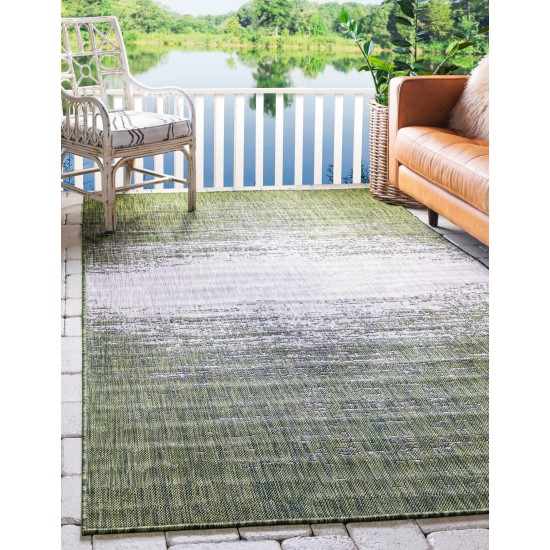 Rug Unique Loom Outdoor Modern Green Rectangular 9' 0 x 12' 0