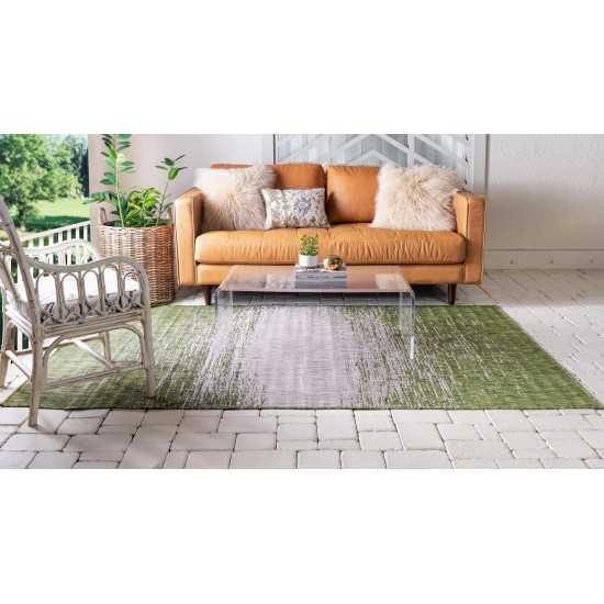Rug Unique Loom Outdoor Modern Green Rectangular 9' 0 x 12' 0