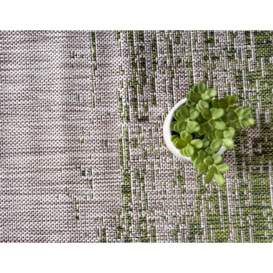 Rug Unique Loom Outdoor Modern Green Rectangular 9' 0 x 12' 0