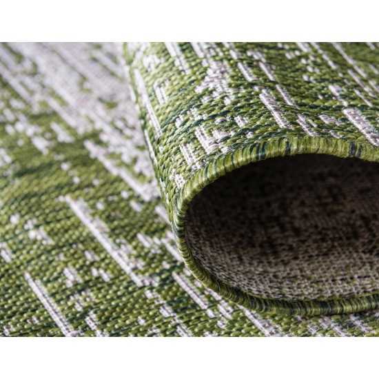 Rug Unique Loom Outdoor Modern Green Rectangular 9' 0 x 12' 0