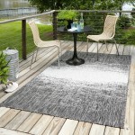 Rug Unique Loom Outdoor Modern Gray Rectangular 9' 0 x 12' 0