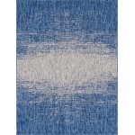 Rug Unique Loom Outdoor Modern Blue Rectangular 9' 0 x 12' 0