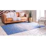 Rug Unique Loom Outdoor Modern Blue Rectangular 9' 0 x 12' 0