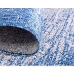 Rug Unique Loom Outdoor Modern Blue Rectangular 9' 0 x 12' 0