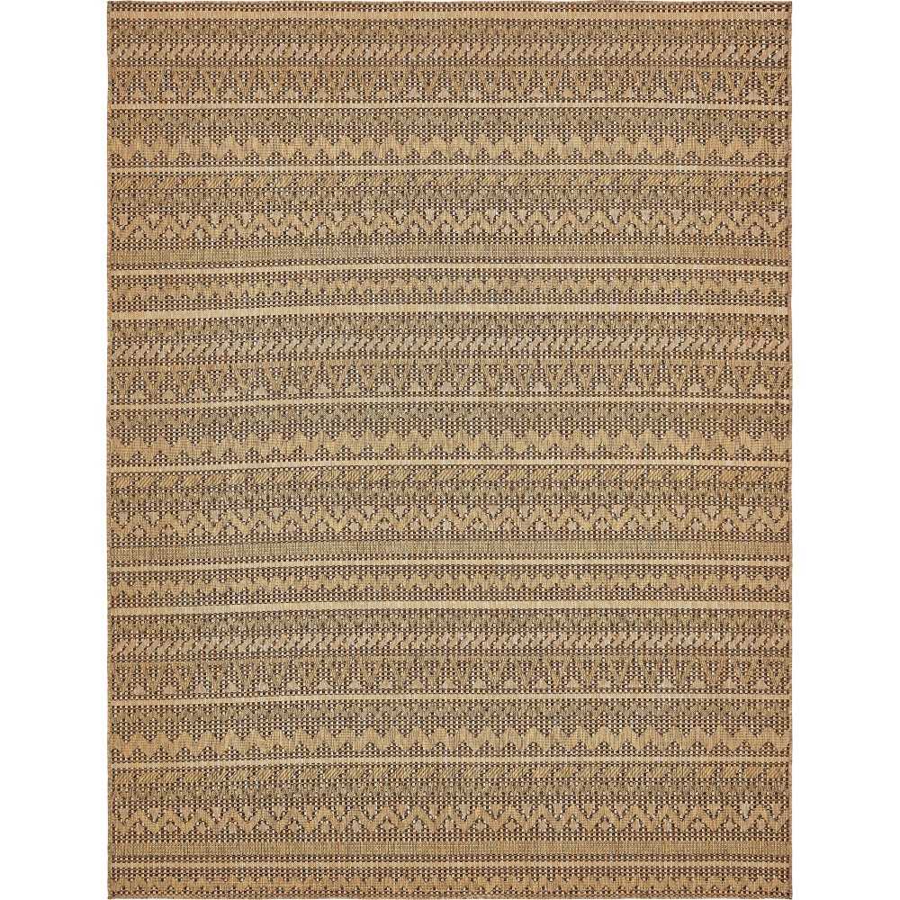 Rug Unique Loom Outdoor Modern Light Brown Rectangular 9' 0 x 12' 0