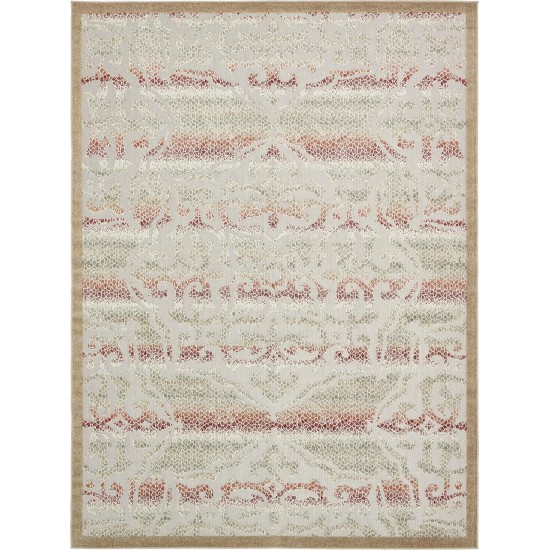 Rug Unique Loom Outdoor Modern Beige Rectangular 9' 0 x 12' 0