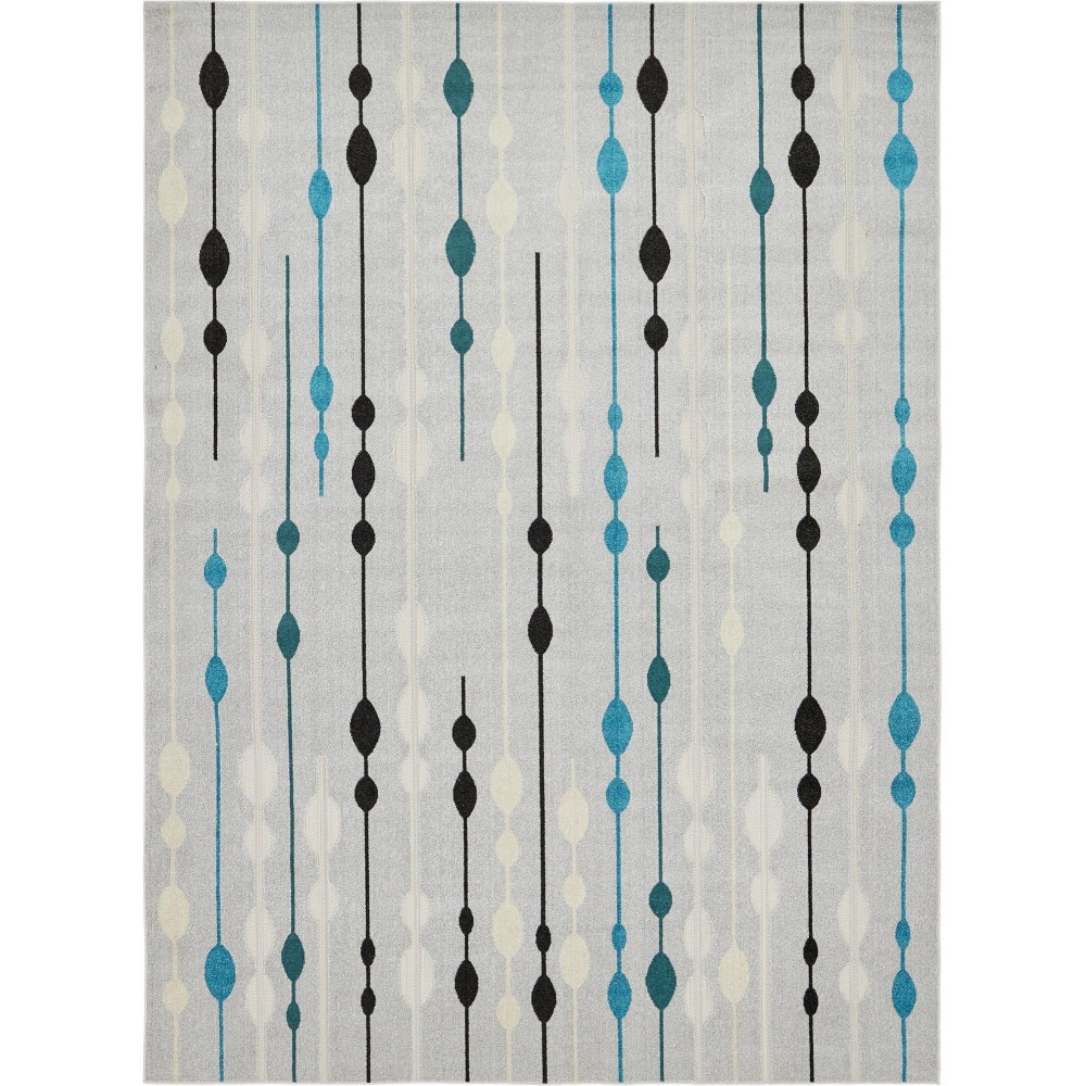 Rug Unique Loom Outdoor Modern Gray Rectangular 9' 0 x 12' 0