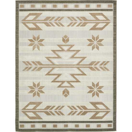 Rug Unique Loom Outdoor Modern Light Brown Rectangular 9' 0 x 12' 0