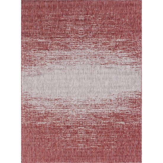 Rug Unique Loom Outdoor Modern Rust Red Rectangular 8' 0 x 11' 4