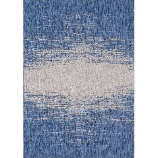 Rug Unique Loom Outdoor Modern Blue Rectangular 8' 0 x 11' 4