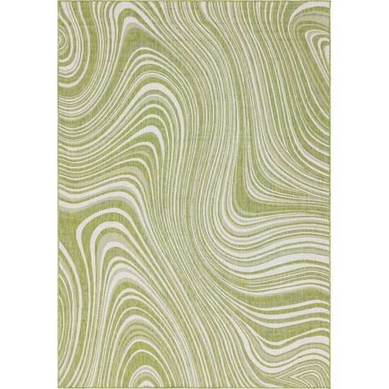 Rug Unique Loom Outdoor Modern Green Rectangular 8' 0 x 11' 4