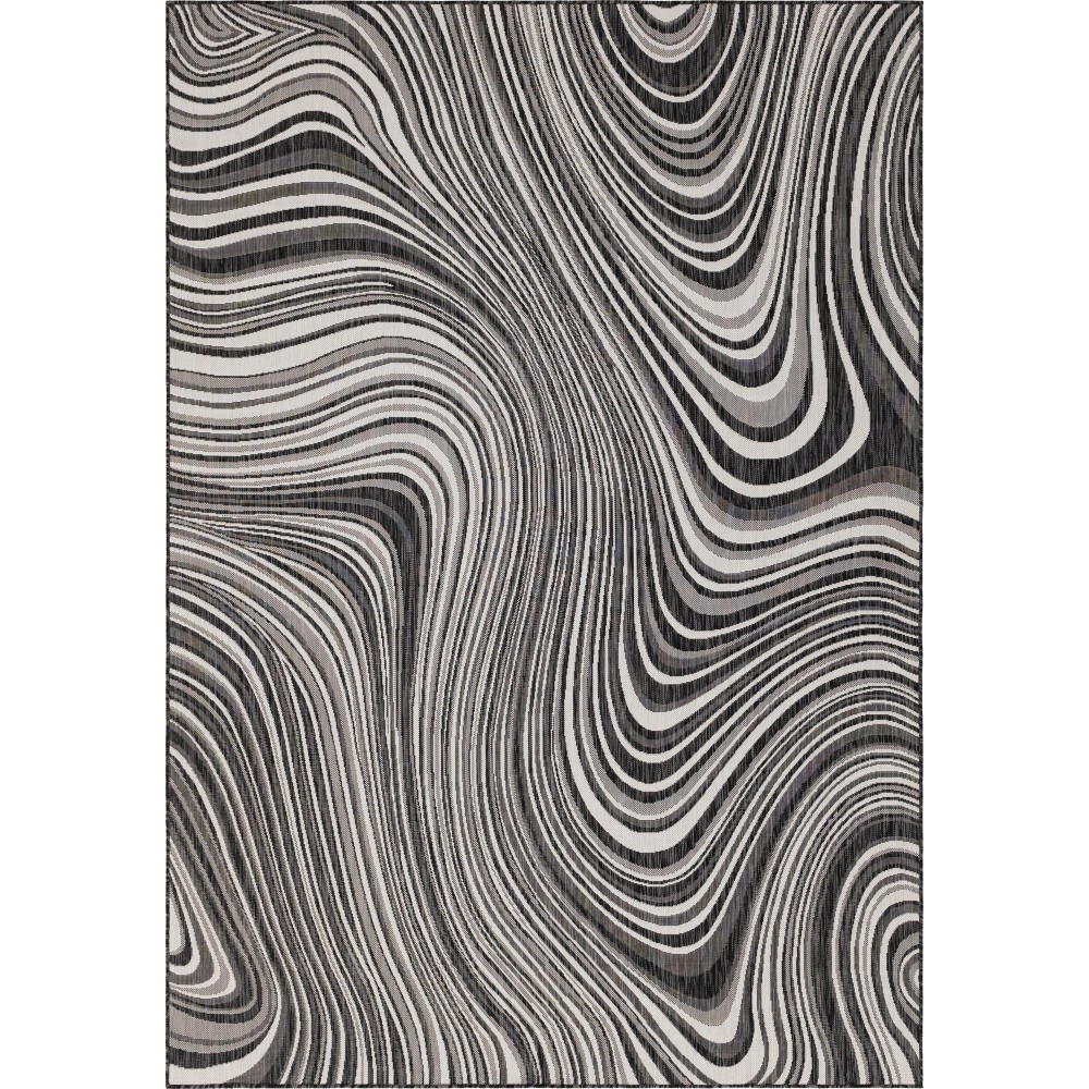 Rug Unique Loom Outdoor Modern Charcoal Rectangular 8' 0 x 11' 4 Rug Unique Loom Outdoor Modern Charcoal Rectangular 8' 0 x 11' 4