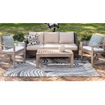 Rug Unique Loom Outdoor Modern Charcoal Rectangular 8' 0 x 11' 4