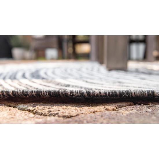Rug Unique Loom Outdoor Modern Charcoal Rectangular 8' 0 x 11' 4