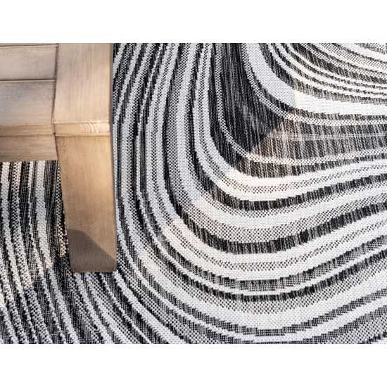 Rug Unique Loom Outdoor Modern Charcoal Rectangular 8' 0 x 11' 4