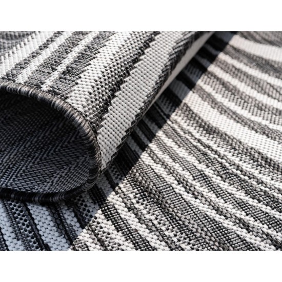 Rug Unique Loom Outdoor Modern Charcoal Rectangular 8' 0 x 11' 4