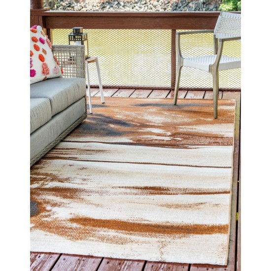 Rug Unique Loom Outdoor Modern Beige Rectangular 8' 0 x 11' 4