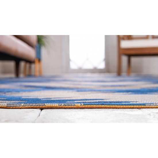 Rug Unique Loom Outdoor Modern Blue Rectangular 8' 0 x 11' 4